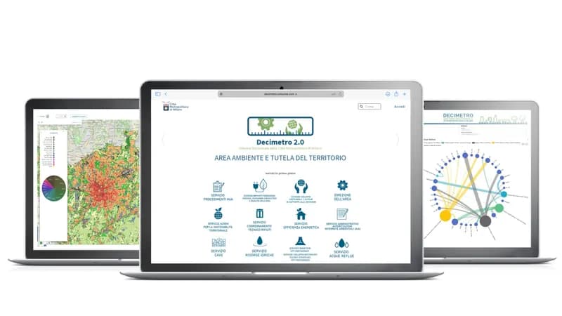 Anteprima Decimetro 2.0 con piattaforma territoriale e schermate WebGIS
