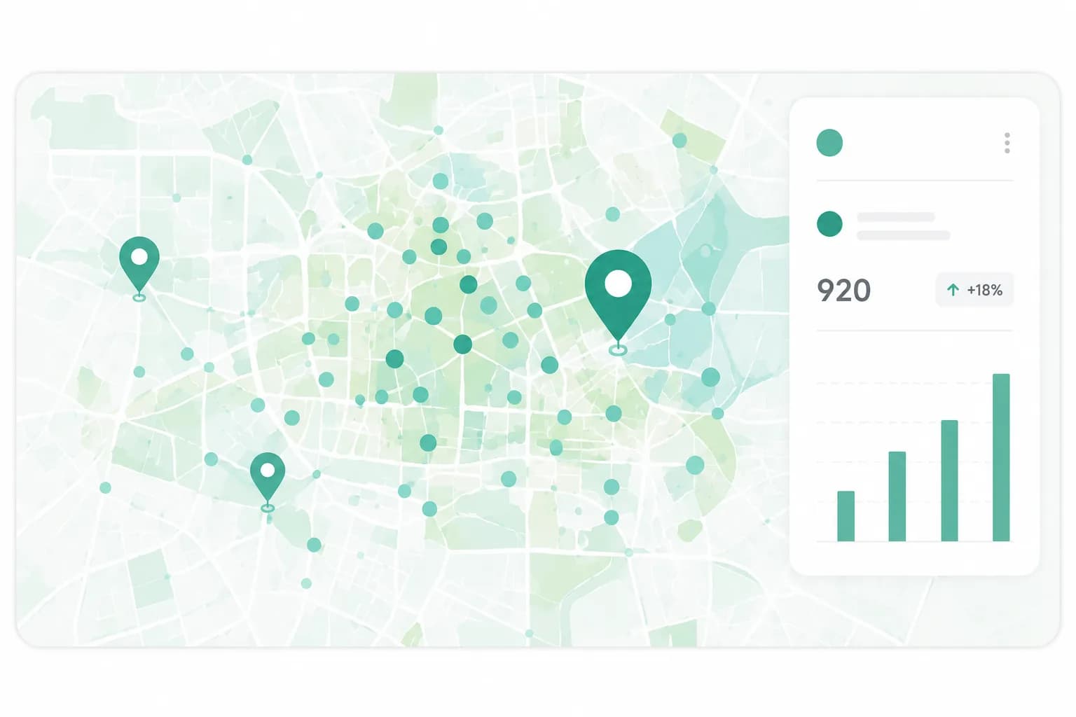 Micro visual Colouree per City Intelligence: mappa dati, indicatori e pannello decisionale.