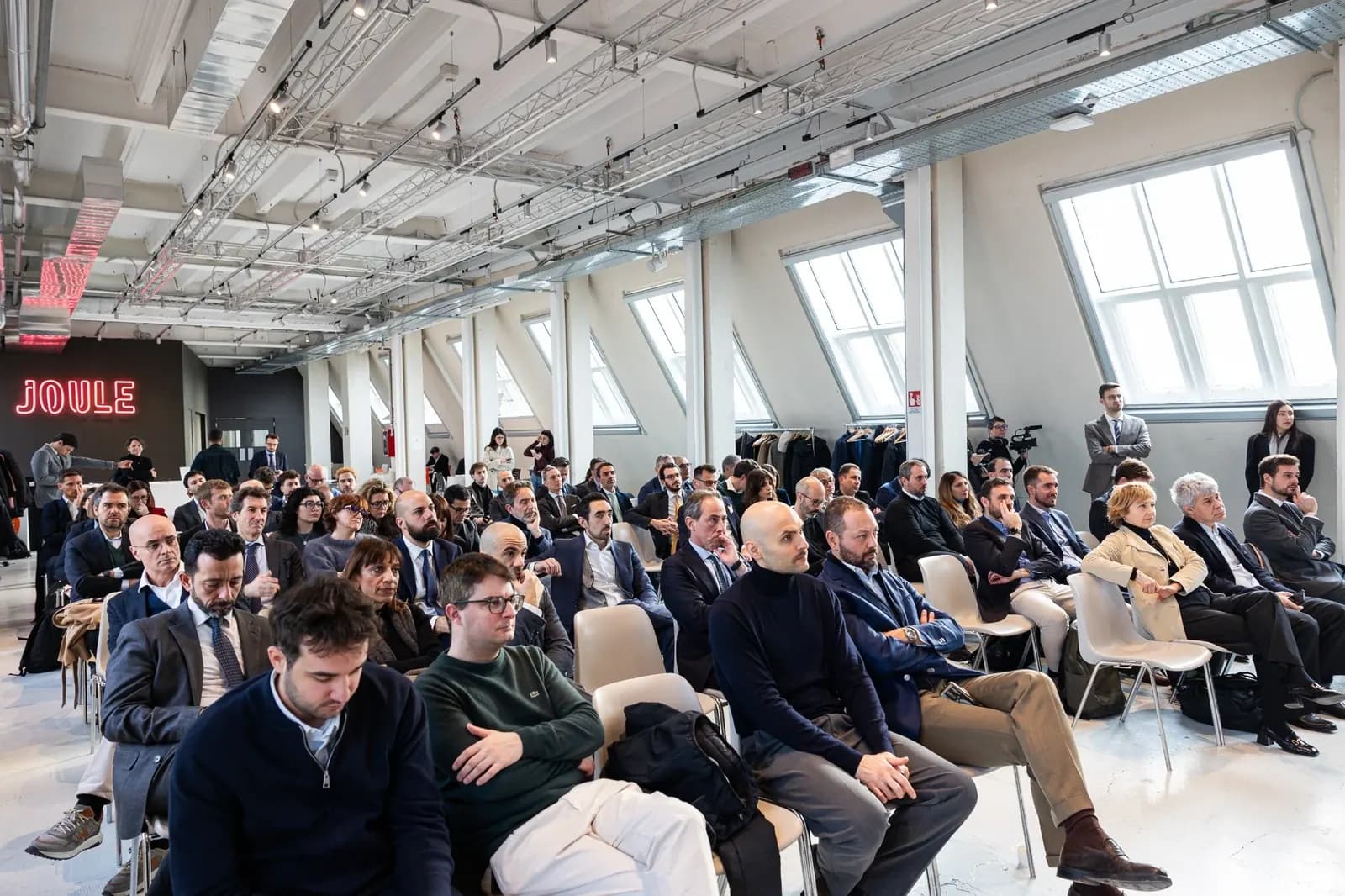 Panoramica della sala Joule durante l’evento finale dell’Alleanza Italiana per l’Economia Circolare